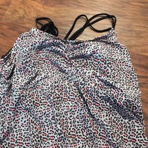 Cheetah print bathing suit.